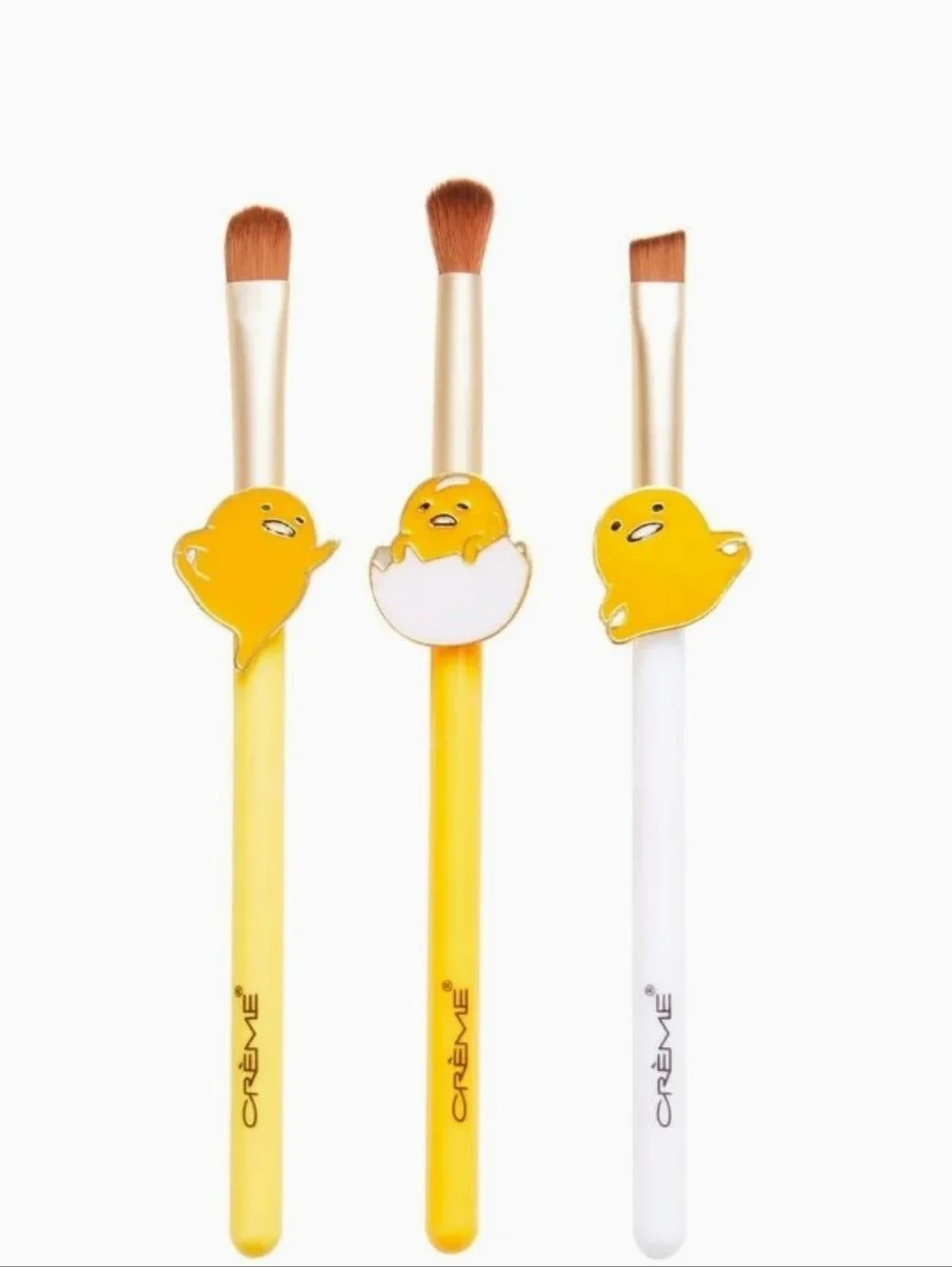 New 3pc The Crème Shop x Gudetama: Sunny Side Makeup Brush Set